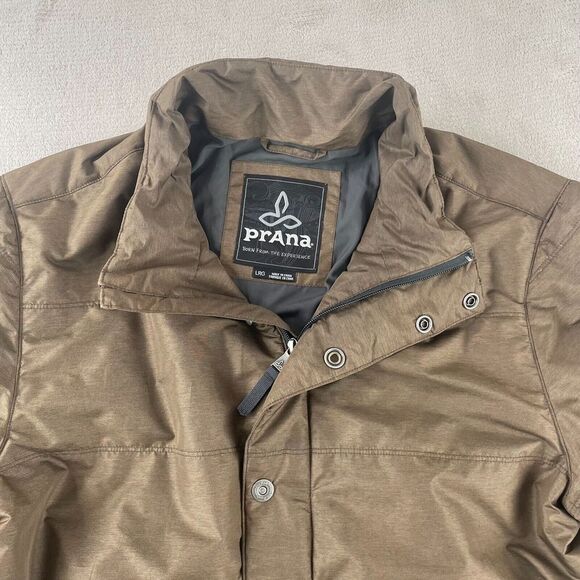 prAna Miro Puffer Jacket Men Large Acorn DWR Full Zip Pockets Quilted Outdoors - Picture 3 of 11